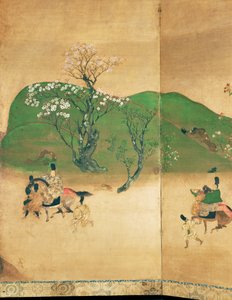 Shogun en tournée au printemps, période Edo (1603-1867) - Japanese School